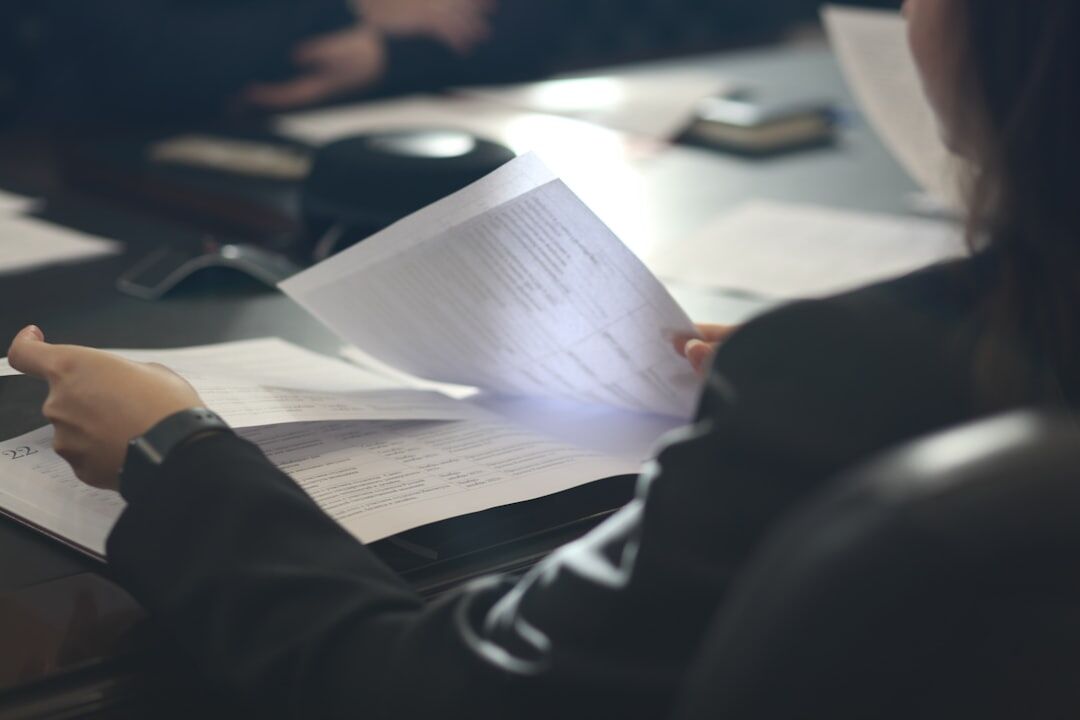person reading documents